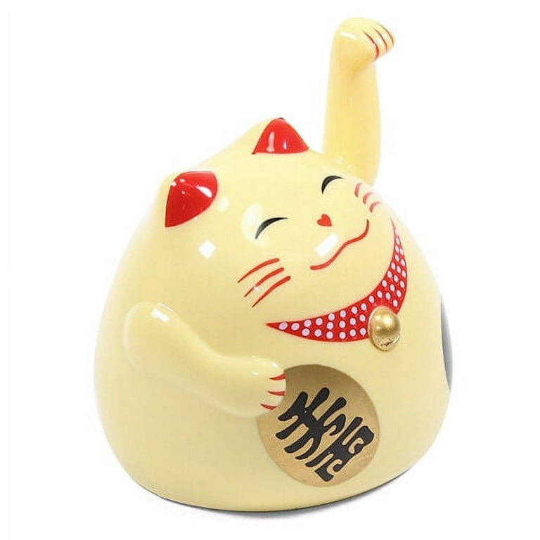 neko♪ Maneki Neko White & Gold Fortune Cat - Home Decor - Walmart.com