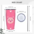 thumbnail image 5 of Kll Cartoon Pigs And Hearts Stainless Steel Vacuum Insulated Coffee Cup 20 Oz Insulated Travel Mug Water Cup With Leak-Proof Straw Lid & Flip Lid,1 Metal Straws,1 Cleaning Brush, 5 of 8