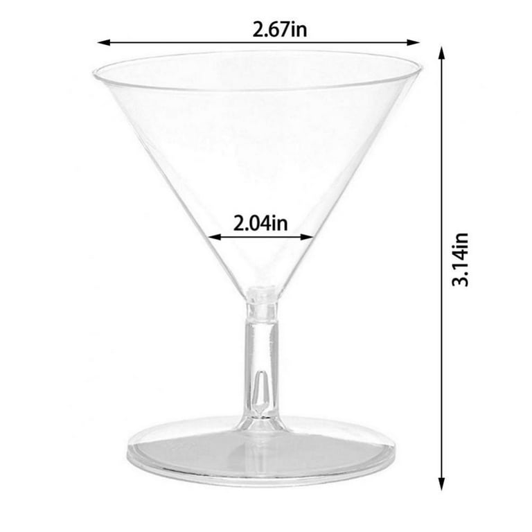 Crystalia Home Stemless Martini Glasses Set of 4, Cool Mini Cocktail Shot  Drink Glasses
