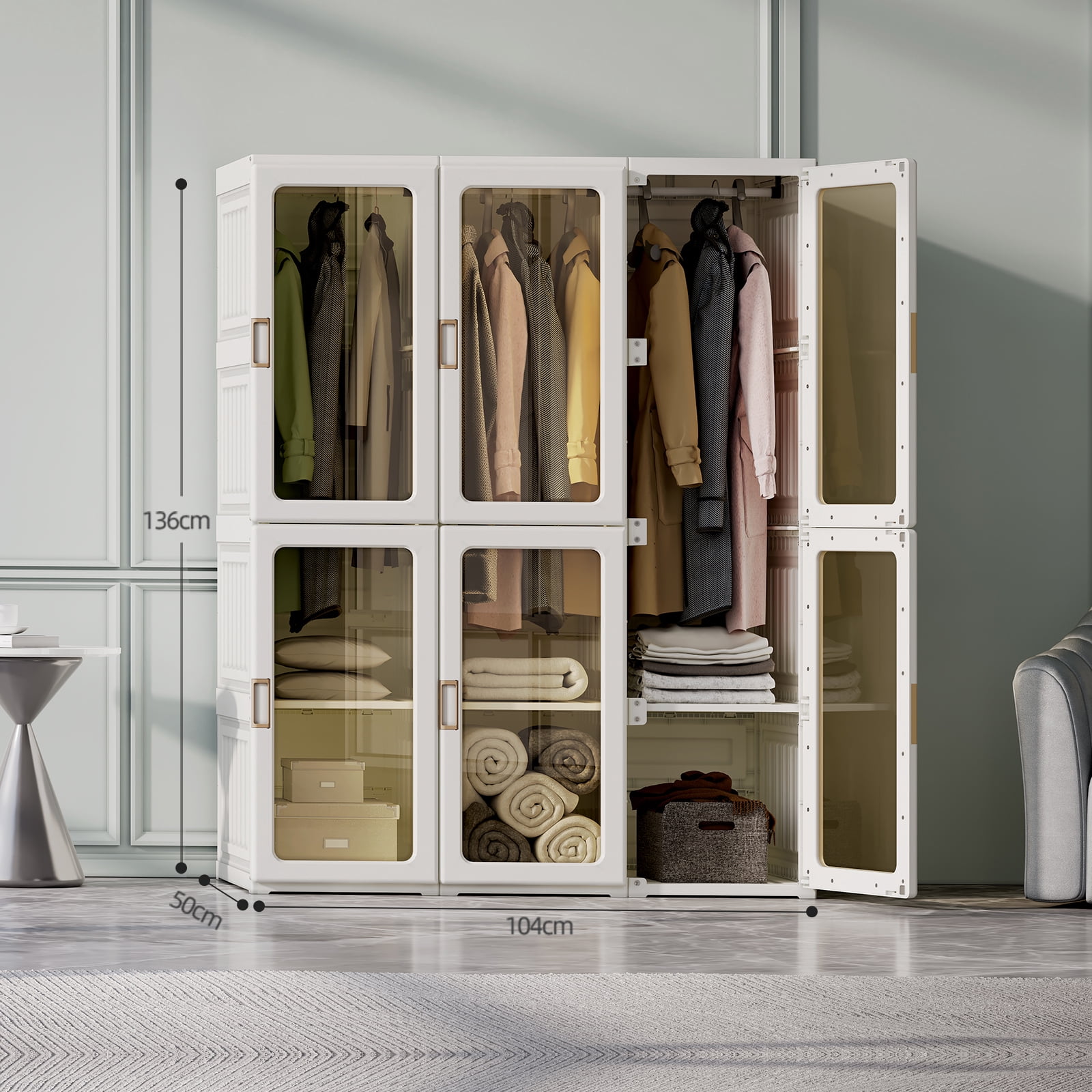 AntBox Closet 12 grids doors hangers, Portable Wardrobe Closet