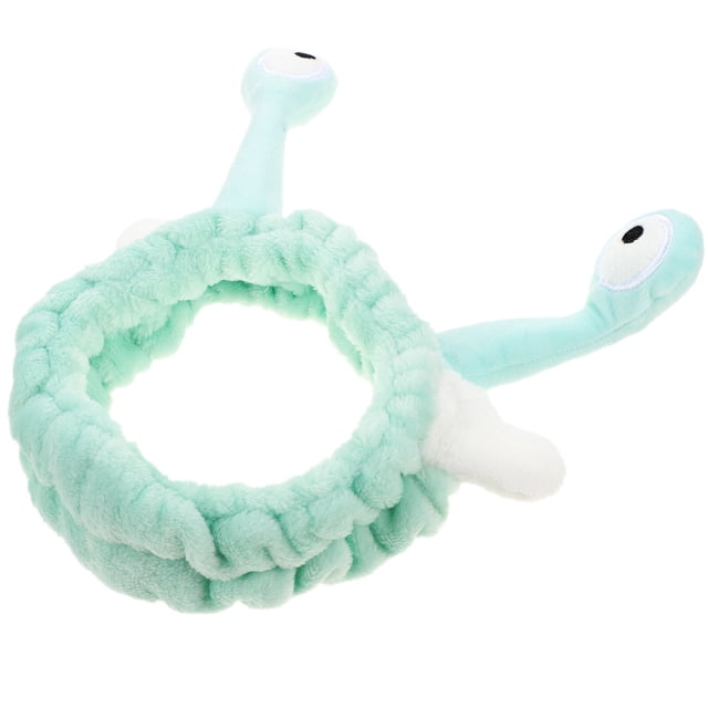 OUNONA Sky Blue Plush Headband Elastic for Face Cleaning and Makeup Application