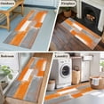 thumbnail image 5 of Orange Grey Abstract Washable Area Rug 2x6 Vintage Modern Orange Color Block Low-Profile Area Rugs with Non Slip Backing Indoor Floor Carpet for Entrance Living Room Bedroom Home Office, 5 of 9