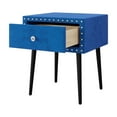 thumbnail image 5 of 2pcs Nightstand With 1 Drawer, Modern Velvet Night Stand With Rivet, 17.7 Inch Bedside Table Cabinet, End Table Dresser For Bedroom Living Room, 5 of 9