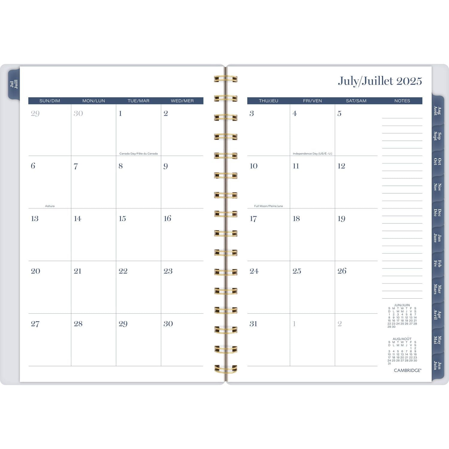 2025-2026 Cambridge® Colour Bar Navy Small Weekly Academic Year Planner