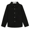thumbnail image 5 of CCRFTGI Boys Girls Polo Shirt Button Down Collared Casual Spring Fall Dress Shirts for Children Classic 10-12 Oxford Quick Dry Long Sleeve Uniform Shirt Black 2-3 Years, 5 of 7