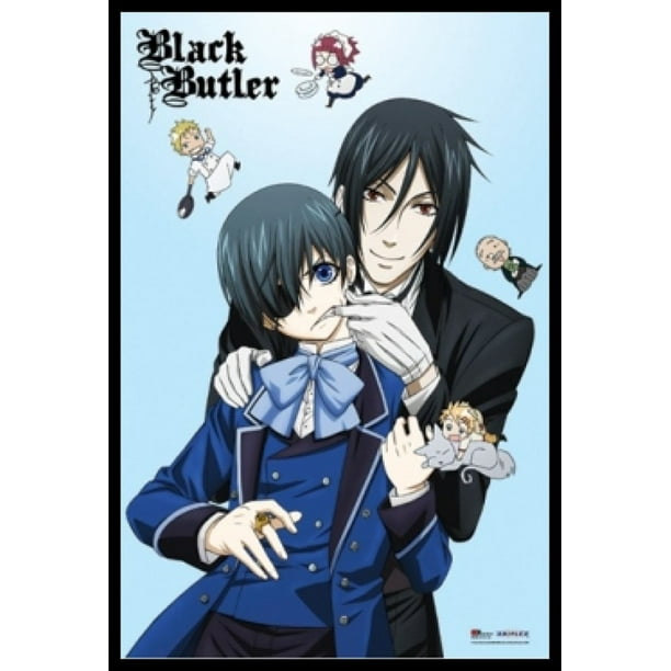 Black Butler Anime Sebastian Ciel Chibis Laminated Framed Poster 22 X 34 Walmart Com Walmart Com