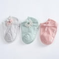 thumbnail image 6 of URMAGIC 0-5T 3 Pairs Newborn Baby Girls Short Tube Socks Anti-Slip Floor Socks, 6 of 8