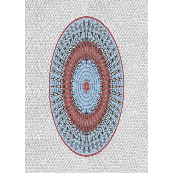 Ahgly Company Indoor Rectangle Patterned Water Blue Novelty Area Rugs, 3' x 5'