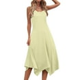 thumbnail image 6 of DDAPJ pyju Women Summer Dresses Casual Loose Midi Dress Flowy Beach Sundresses Hankerchief Hem Tank Dress Yellow XXL, 6 of 7