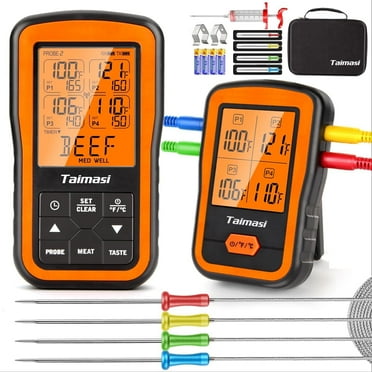 Mibote Wireless Meat Thermometer with 4 Probes & Meat Injector, Upgraded 500FT Remote Range Cooking Food Thermometer for Grilling & kicthen.