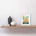 thumbnail image 2 of Sailboat Concept With Dorsal Fin Sail Folk Art Artwork Framed Print Wall Art 9X7 Inch, 2 of 5