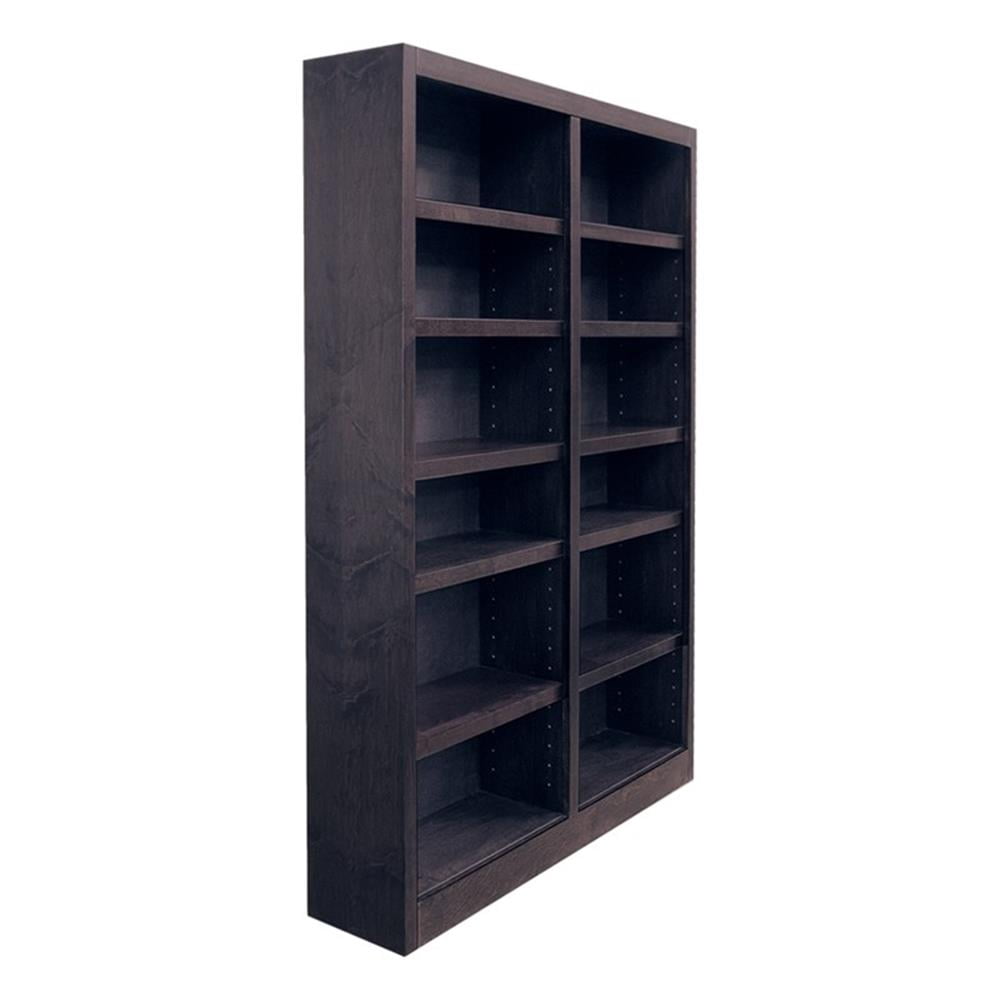 Bowery Hill Wood Espresso Bookcase Rectangular Adjustable Shelves 84" Unassembled