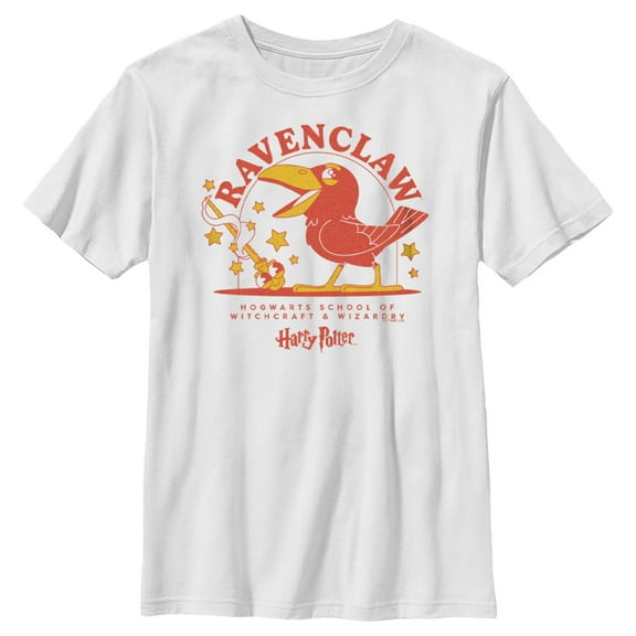 Boy's Harry Potter Cute Ravenclaw Eagle Graphic Tee White Small
