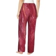 thumbnail image 3 of Goofa Abstract Red Marble Printed Soft Pajama Pants for Women, Wide Leg Comfy Casual Lounge Yoga Pants-, 3 of 9