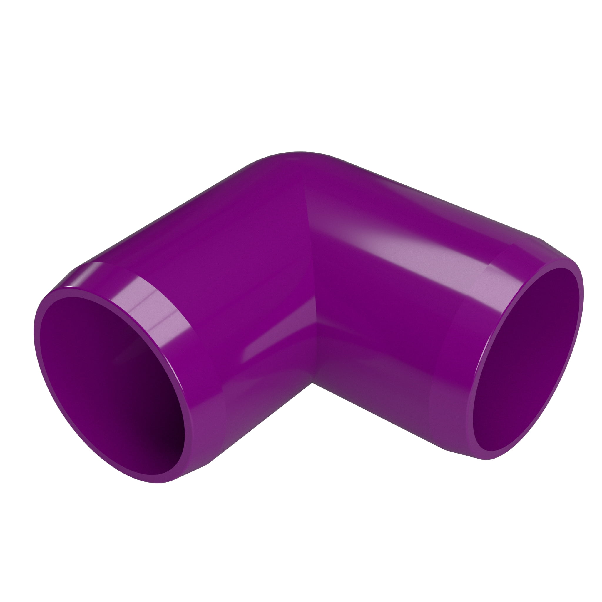 FORMUFIT F00190E-PU-4 90 degree Elbow PVC Fitting, Furniture Grade, 1' Size, Purple, 4-Pack
