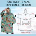 thumbnail image 4 of Oversized Wearable Blanket Hoodie,Dachshund and Flower Sherpa Blanket Hoodie with Super Pockets,Super Warm Fuzzy Pullover for Women & Men, 4 of 6