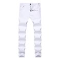 thumbnail image 3 of Quealent Men's Skinny Slim Fit Ripped Distressed Stretch Jeans Pants Slim Fit Jeans For Men (White,36), 3 of 7