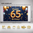 thumbnail image 6 of LUUFILx Elegant 65th Birthday Backdrop Banner Decorations for Party Supplies Photography Props Golden Glitter Background Happy Celebration Anniversary, 6 of 9