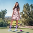 thumbnail image 3 of COEQINE Cherry Blossom Tree and Butterfly Print Tennis Dress for Women with Built in Shorts Stand Collar Sleeveless Pickleball Dresses with 2 Pockets Soft Golf Outfits, L, 3 of 7
