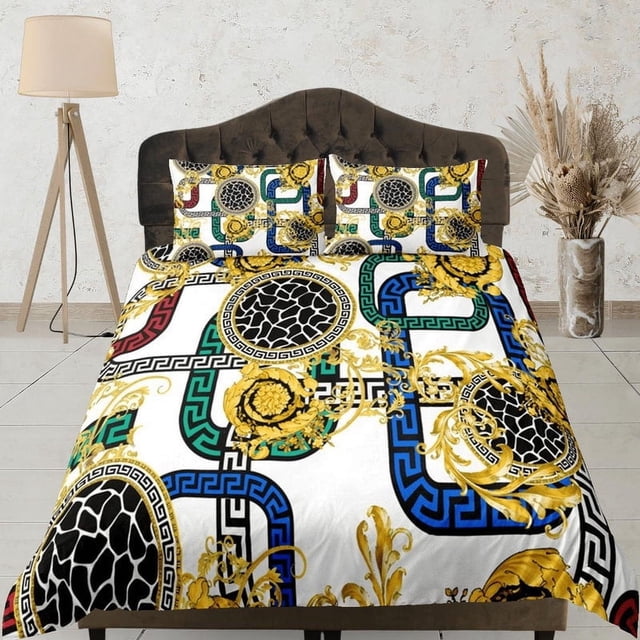 Colorido Barroco Lujo Funda Nórdica Estética Ropa de Cama Completa Decoración Victoriana,
