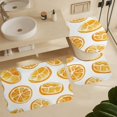 thumbnail image 6 of Watercolor Oranges 4 Piece Bathroom Rug Set with Shower Curtain with Non-Slip Rugs Toilet Lid Cover And Bath Mat Watercolor Tropical Fruits Waterproof Personality Pattern Bath Curtain, 6 of 8