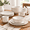 Damask Floral (16 Pieces) (White)-With Mugs, variant on Plates And Sets 16 Pieces Dinnerware Dish Set For 4 Ceramic Kitchen Bowl Plate Embossed White Dishware Dishwasher &wave Safe (dam