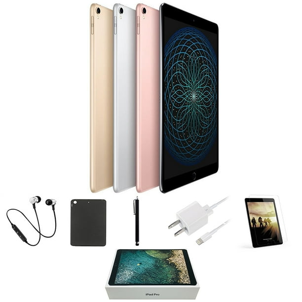 Open Box | Apple iPad Pro | 10.5-inch Retina Display | 256GB | Wi-Fi Only,  Latest OS, Bundle: Case, Pre-Installed Tempered Glass, Bluetooth Headset, 