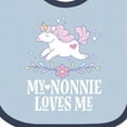 thumbnail image 4 of Inktastic Nonnie Loves Me Granddaughter Unicorn Girls Baby Bib, 4 of 4