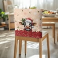 thumbnail image 3 of TSOVTHRID Breathable Chair Back Cover Cow Holly Poinsettia Snowflake Print Chairs Back Slipcovers Decorative Dining Chair Protector for Dining Room Kitchen Party Ceremony Christmas Decor, Set of 2, 3 of 7