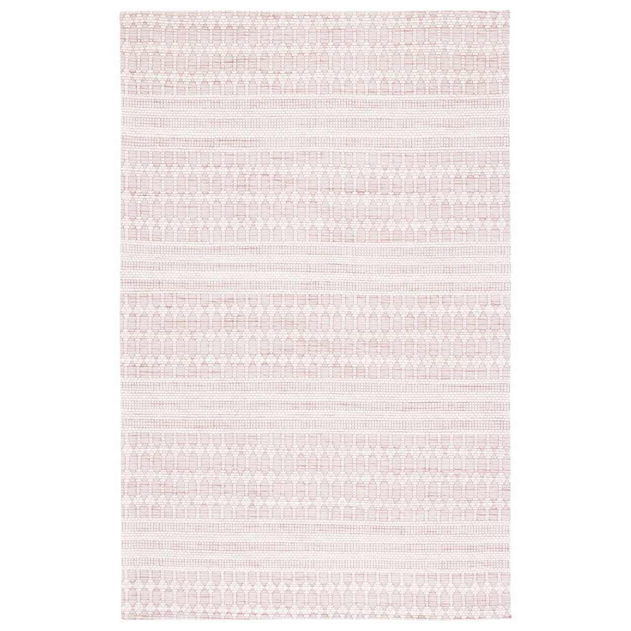 SAFAVIEH Marbella Norton Geometric Area Rug, Pink/Ivory, 6' x 6' Round
