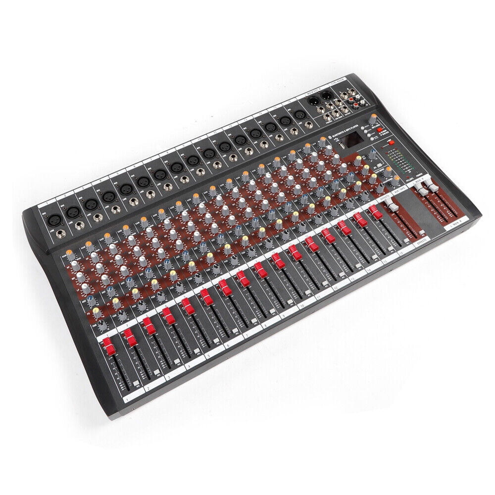 DENEST 16 Channels Mixing Console Bluetooth Audio Mixer Sound Board Console USB Mixing Console, for Stage Live Studio USB Port
