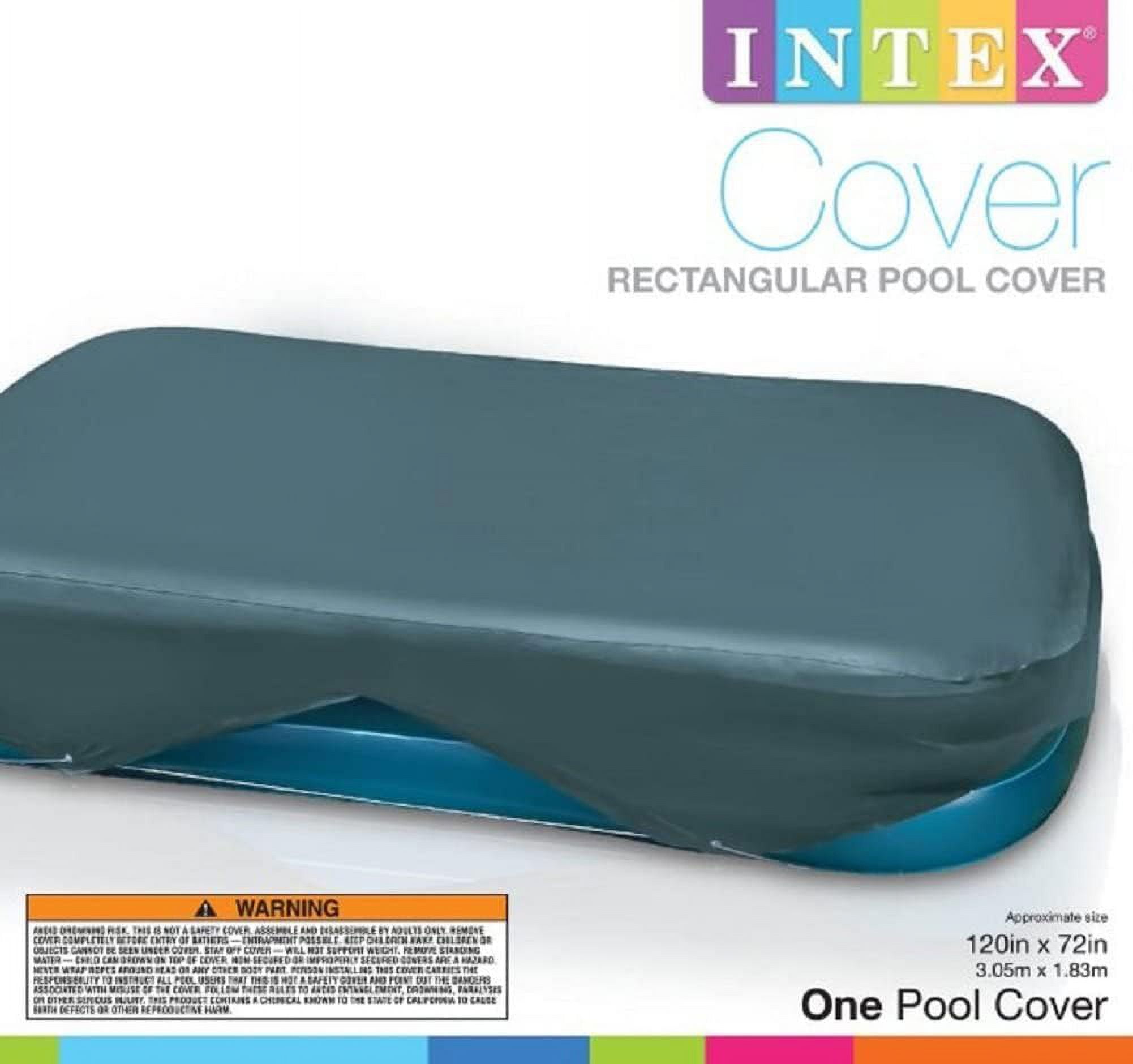 Intex Rectangular Inflatable Swimming Pool Cover, Fits 120" X 72"