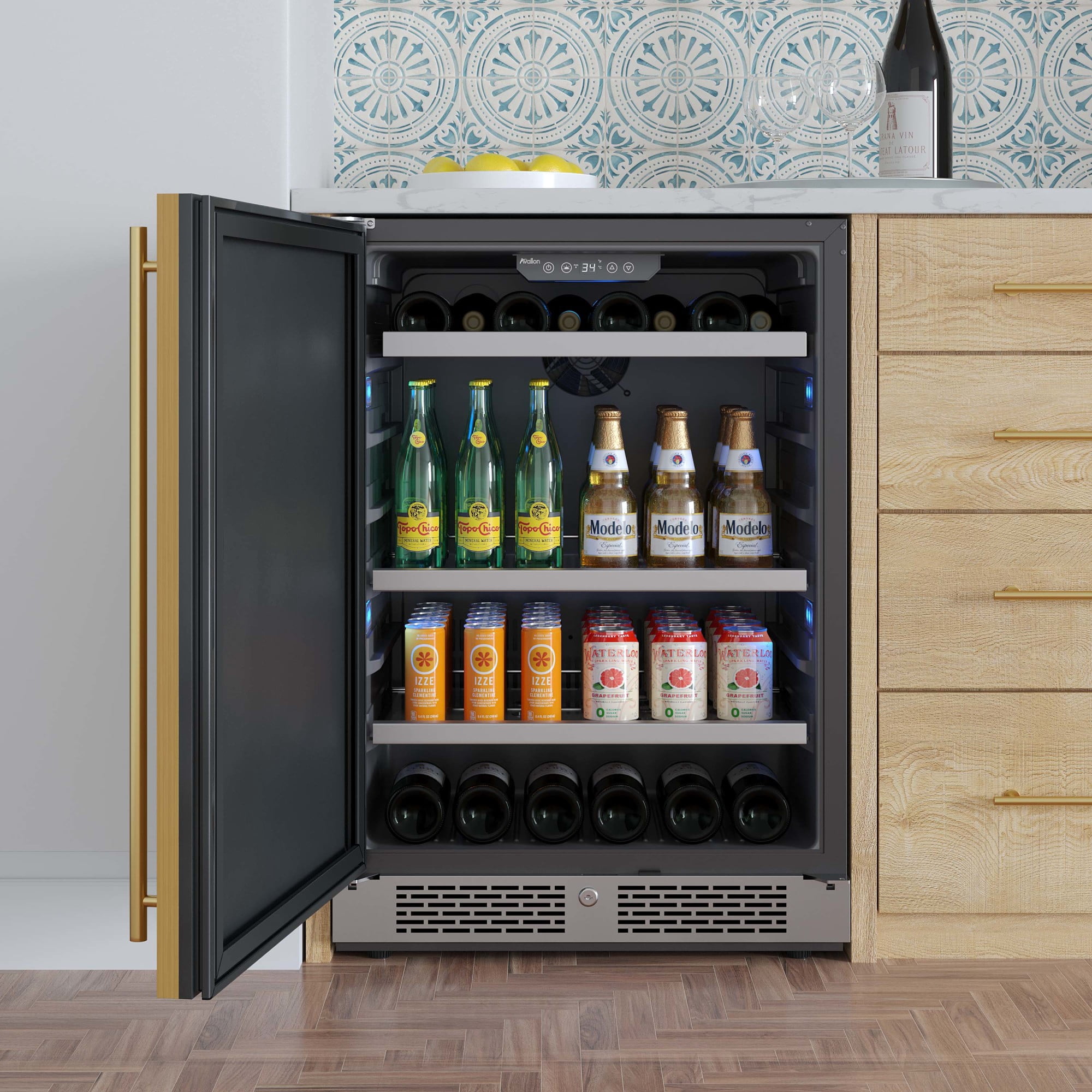 Avallon Awbc242lh 24" Wide 14 Bottle Capacity And 82 Can Capacity Left Hinge Wine And