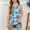 thumbnail image 4 of Taqqpue Girls Tank Tops Kids Summer Crewneck Neck Sleeveless Shirts Casual Cute Floral Printed T Shirts 5-14 Years, 4 of 6