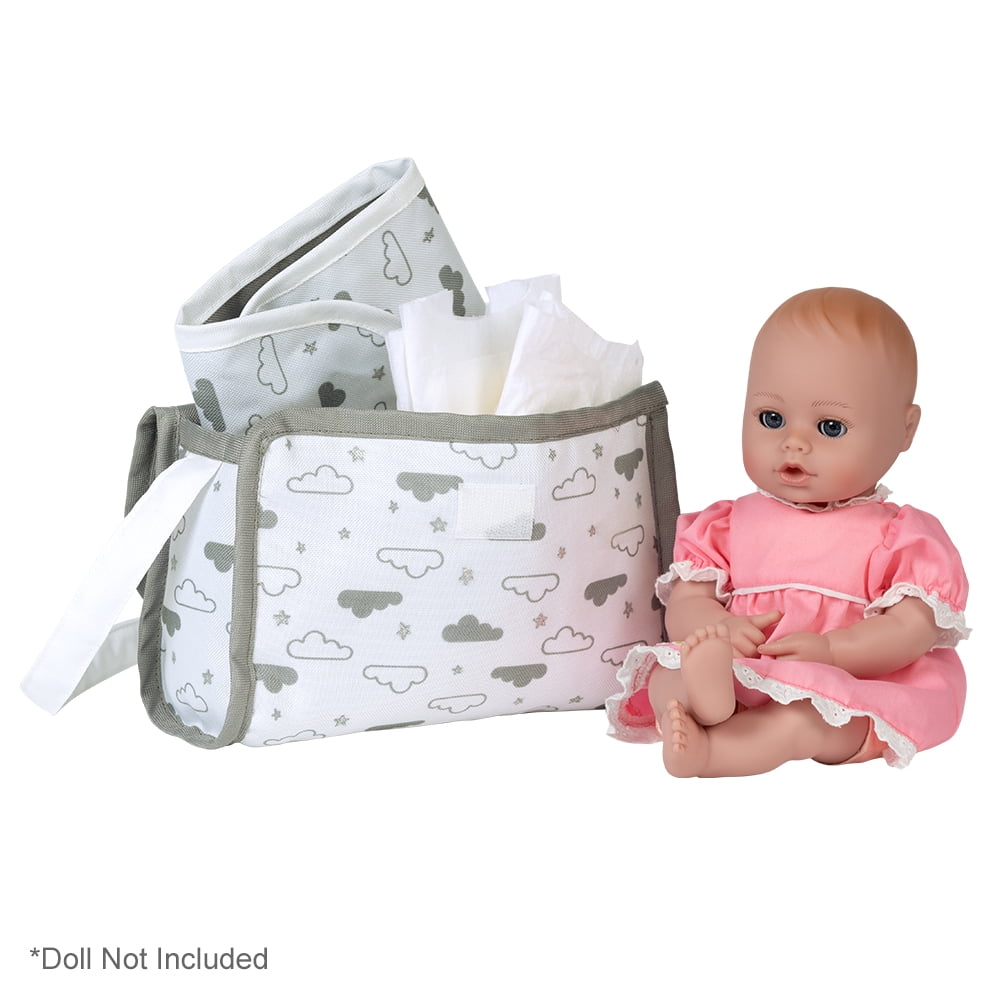 Adora Baby Doll Diaper Bag - Twinkle Stars Unisex Diaper Bag for Ages 1 and Up- Cloud Print
