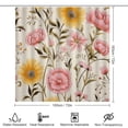 thumbnail image 2 of Light Pink And Amber Flowers 4 Piece Bathroom Rug Set with Shower Curtain with Non-Slip Rugs Toilet Lid Cover And Bath Mat Wild Flowers Botanical Summer Floral Durable and Waterproof, 2 of 8