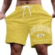 thumbnail image 1 of Pantalones cortos casuales con estampado de letras estilo urbano para hombre, ligeramente elásticos, de poliéster, 1 of 4