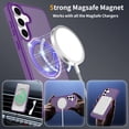 thumbnail image 4 of Asuwish Phone Case for Samsung Galaxy S25 FE 5G Tempered Glass Screen Protector Magnetic Folding Stand Frosted Translucent Rugged Shockproof Protective Cell Cover S 25 EF S25FE Women Men Deep Purple, 4 of 6