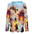 thumbnail image 5 of Ninjago Womens T Shirts V Neck Long Sleeve Tops Causal Loose Summer T-Shirts XL, 5 of 7
