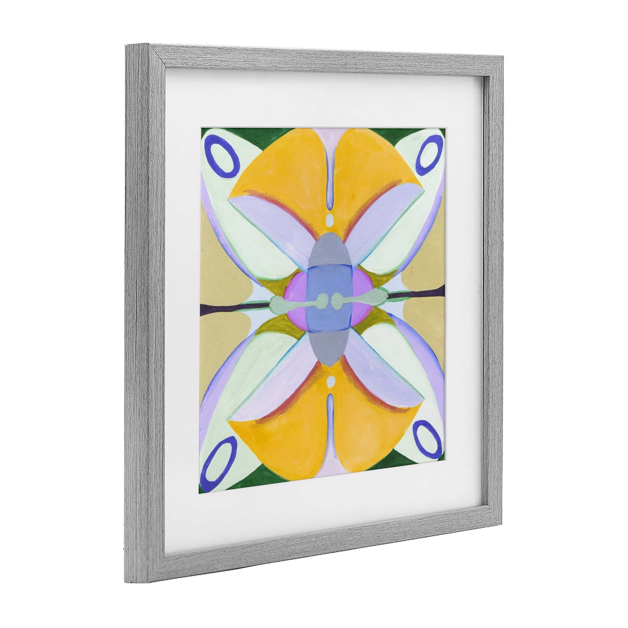 Stupell Industries Warm Revival Kaleidoscope Gray Framed Print Under Glass, design by Melissa Wang