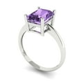 thumbnail image 2 of Solitaire Engagement Ring for Women - 2.5ct Simulated Alexandrite in 18K White Gold Promise Ring, 2 of 6