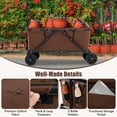 thumbnail image 3 of Spaco Garden Wagon, Garden Cart,Collapsible Folding Wagon Cart with Adjustable Handlebar-Coffee, 3 of 10