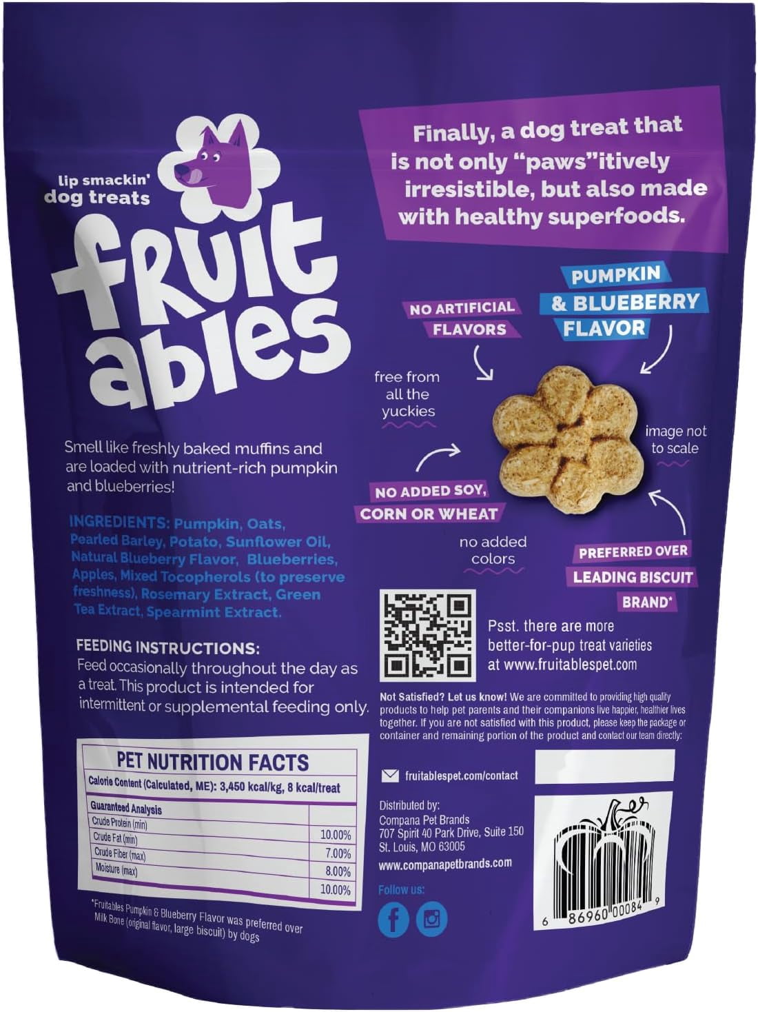 Fruitables Pumpkin Blueberry 12oz Pack of 3