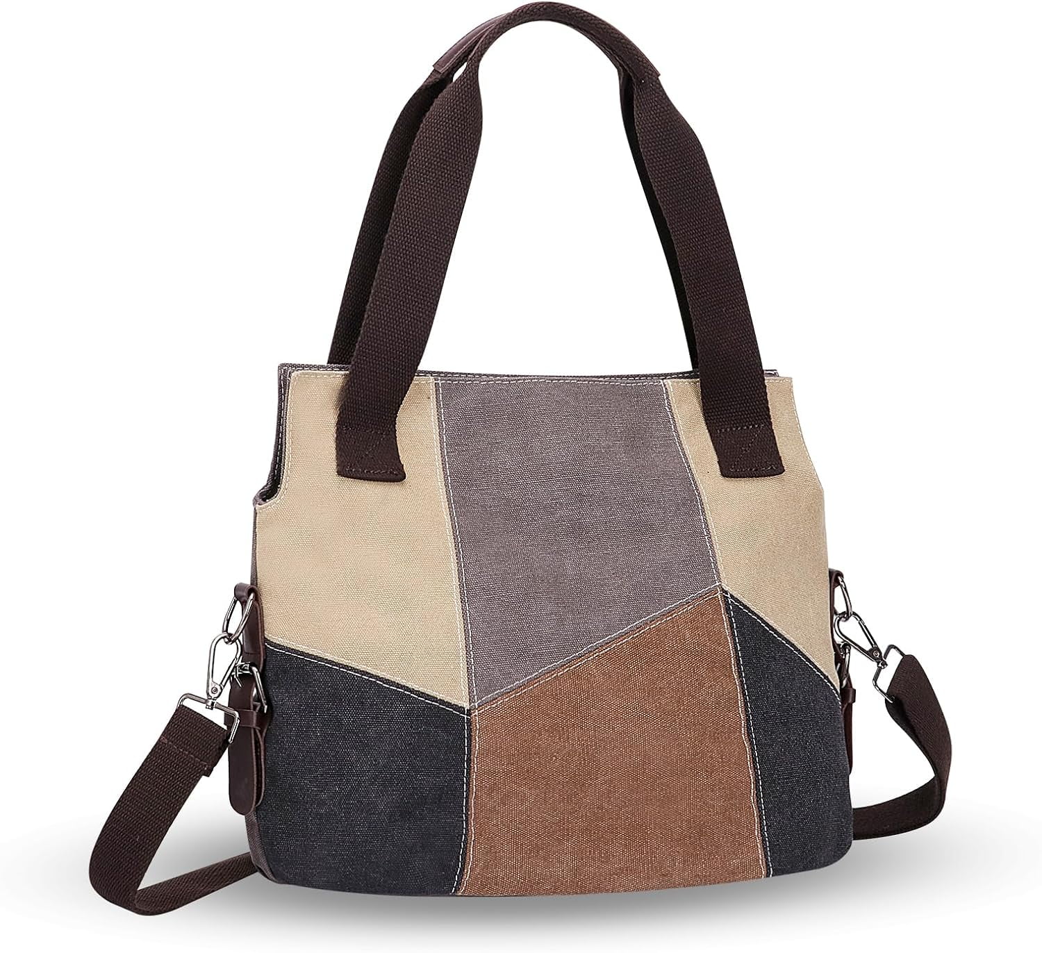 Canvas Tote Bag for Women Large Hobo Bag 2 Straps Crossbody Shoulder Handbag Pocketbooks Womens Purses