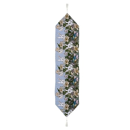 

Easter Table Runner Seasonal Holiday Kitchen Dining Table Runners Farmhouse Indoor Outdoor Picnics Decoration - Handwoven Spring Decor Ethnic Folk Ornament for Home Party Decor - 4 Styles Optional