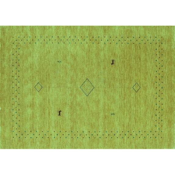 Ahgly Company Indoor Rectangle Abstract Turquoise Blue Contemporary Area Rugs, 6' x 9'