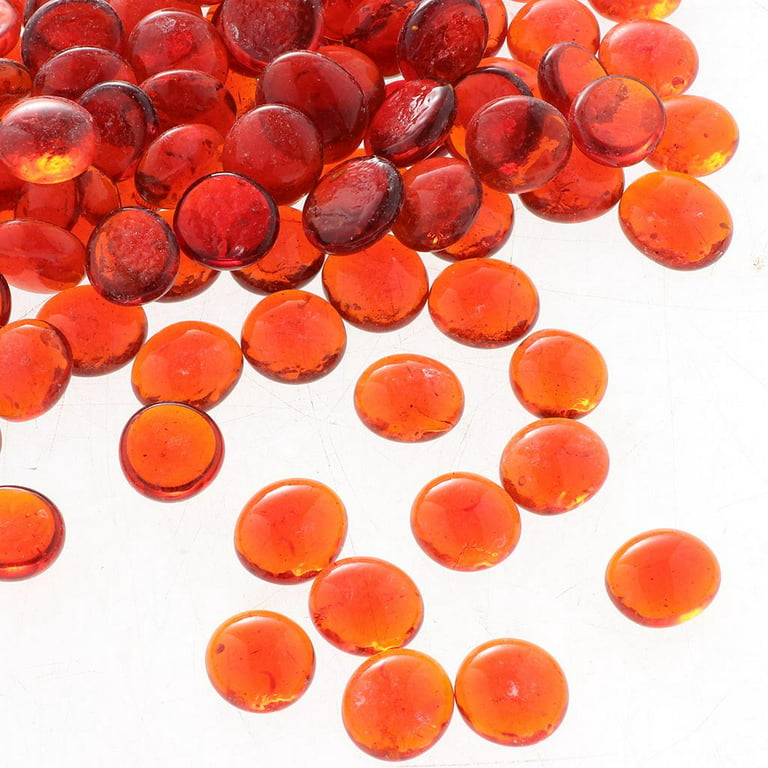 Vase Filler - Marbles for Vases - Clear And Red Accent Gems, Glass Pebbles  10 oz. Bags - 12 Bags 