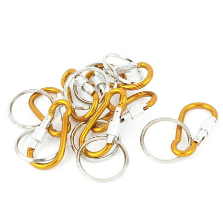 Camping Screw Lock Carabiner Clip Hook Key Ring Chain Ornament 8pcs Orange