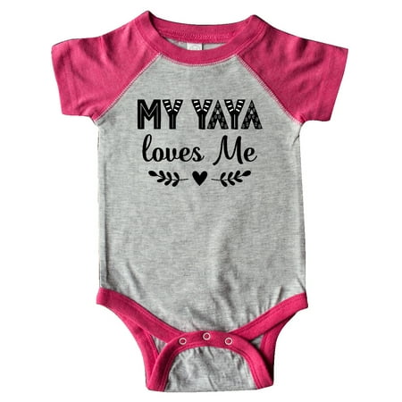 

Inktastic My Yaya Loves Me Grandchild Outfit Gift Baby Girl Bodysuit