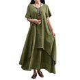 thumbnail image 1 of Nueva moda mujer vestido flojo ocasional del color sólido de manga corta boho summer maxi vesti CACAGOO Vestido, 1 of 7